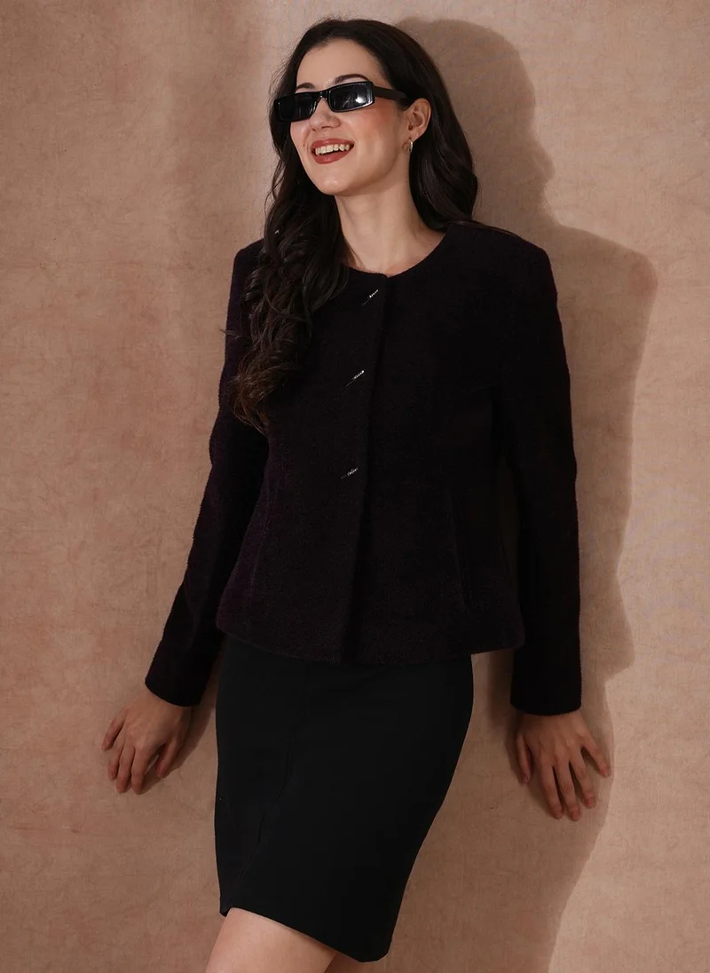 جلو باص Globus Women Mandarin Collar Overcoat